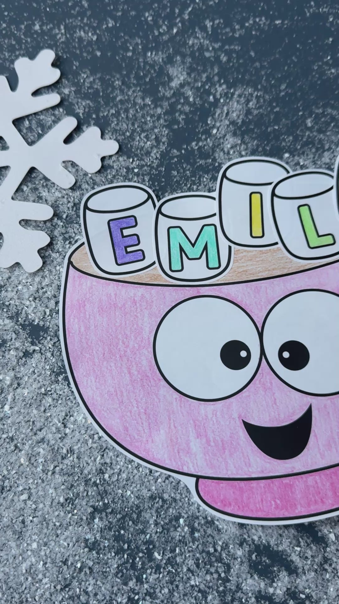 Printable January Hot Cocoa Name Writing Craftivity