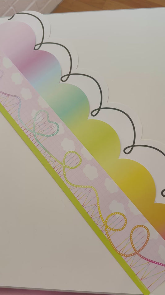 favorite white border, look on the bright side rainbow pastel border, emotional rollercoaster rainbow pastel border 