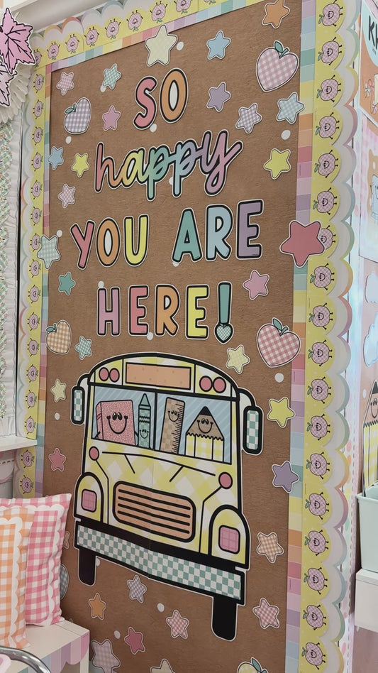 So Happy you are here a year in pastel door decor