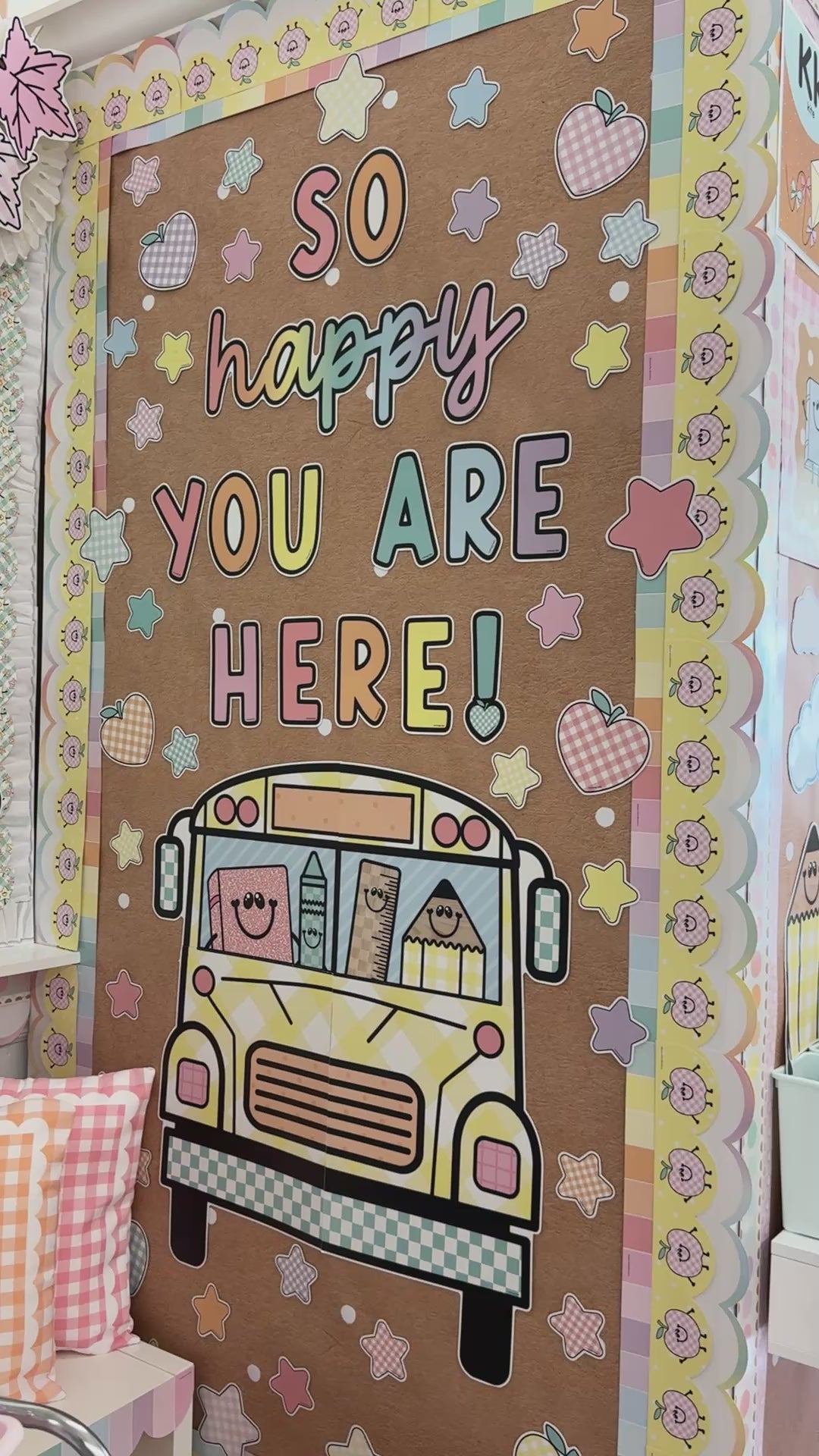 So Happy you are here a year in pastel door decor