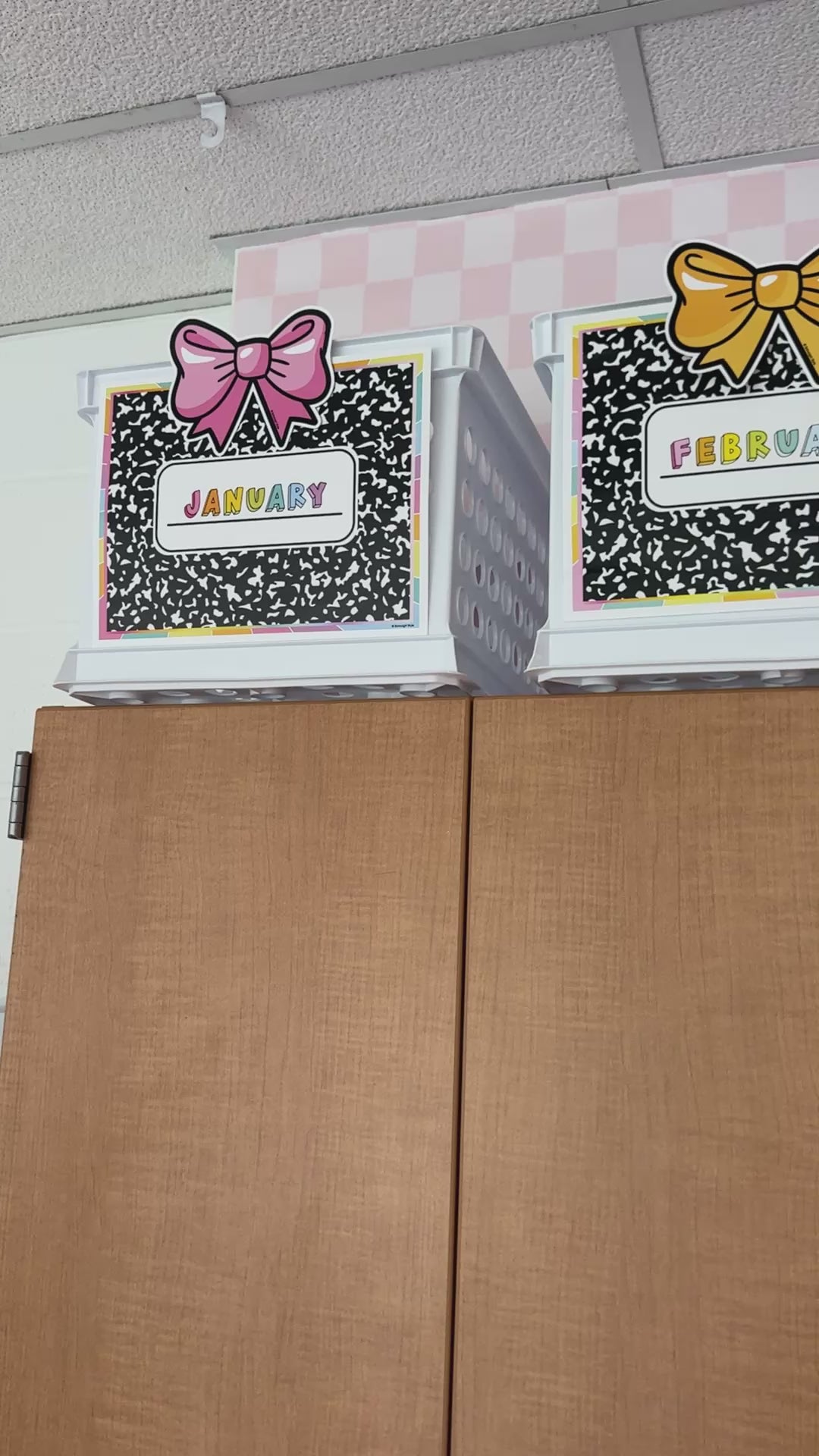 rainbow pastel seasonal bin labels 