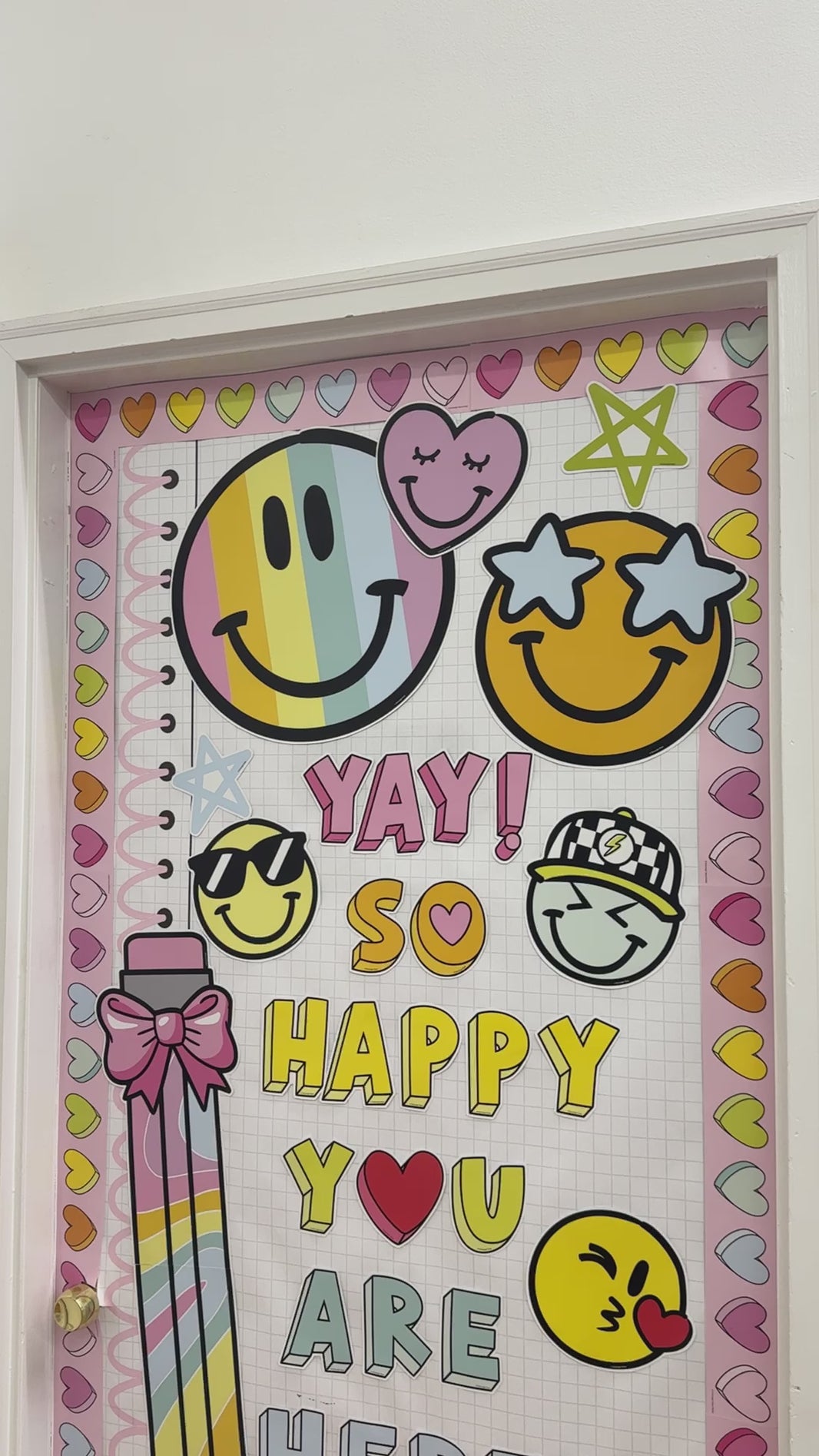 Rainbow Pastel smiley face extra large cutouts  