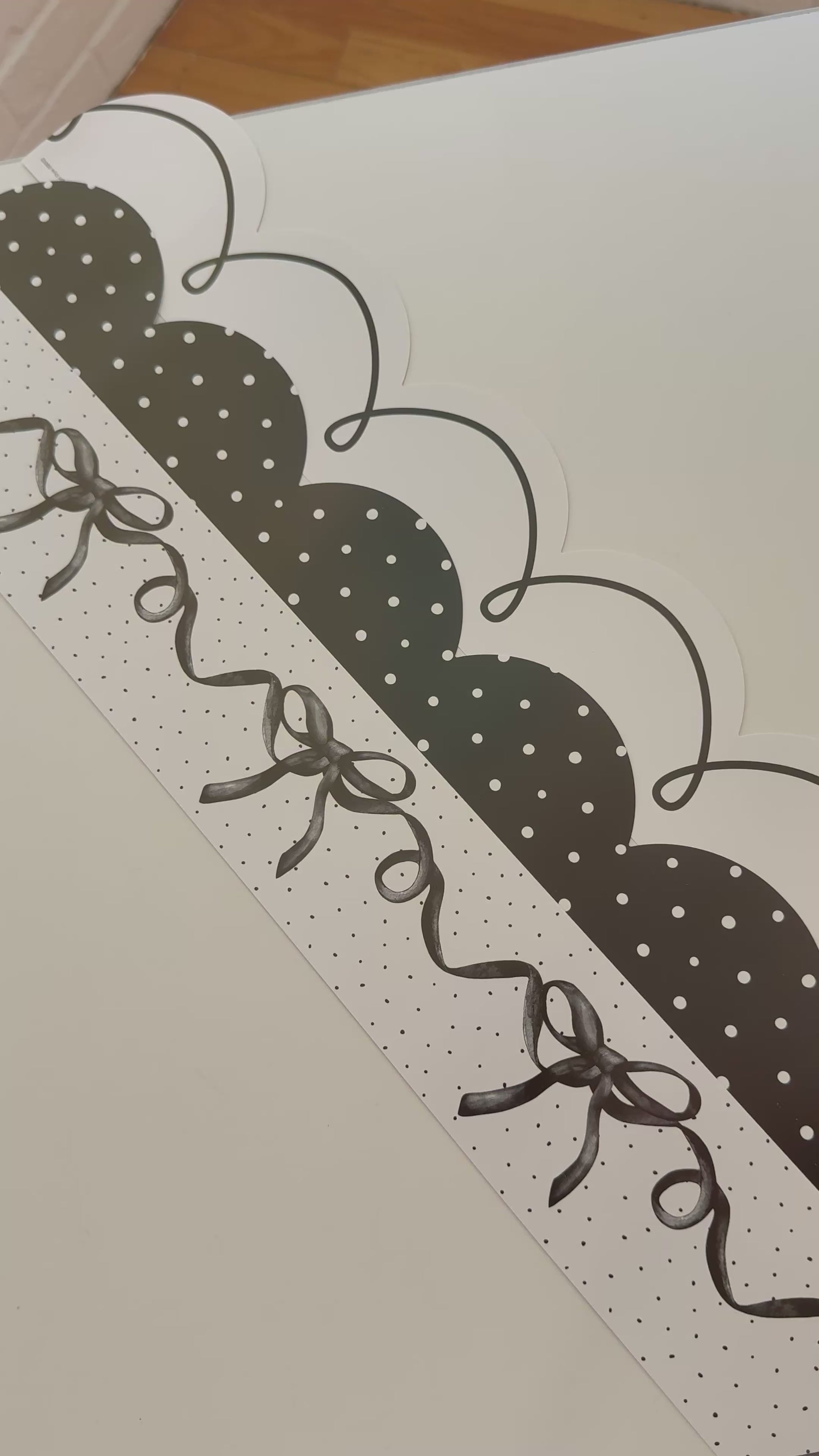 favorite white border, dainty dot black and white border, drama queen black bows and dots border 