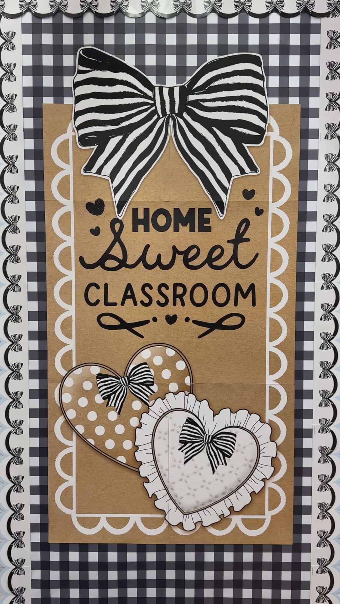 simply sweet classic black and white home sweet classroom door decor