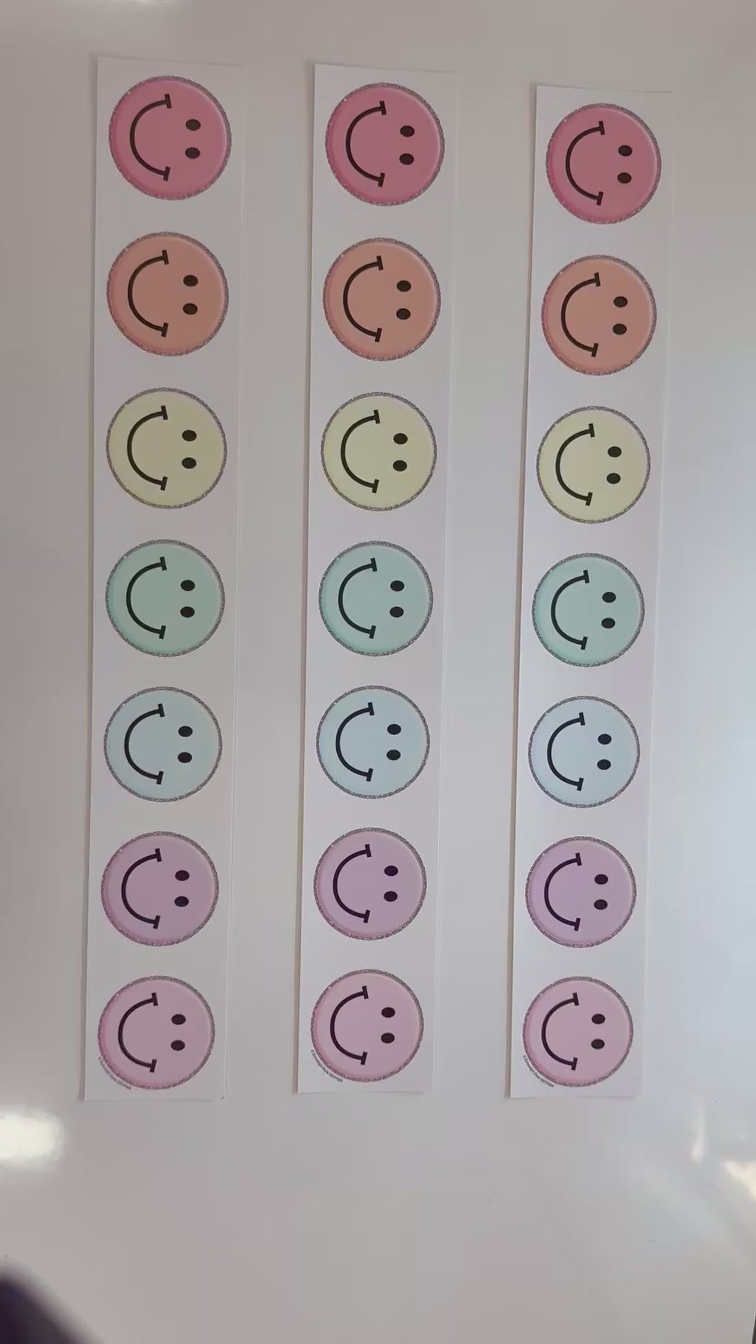 Rainbow pastel smiley face border 