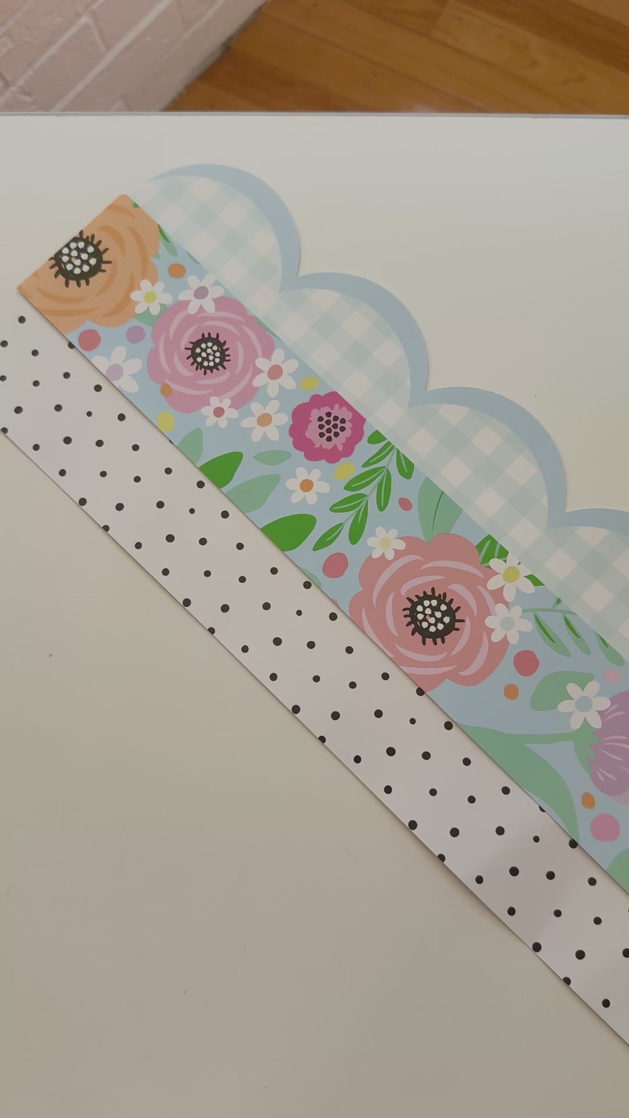summer picnic gingham pastel border, knockout floral pastel border, dainty dot white and black border