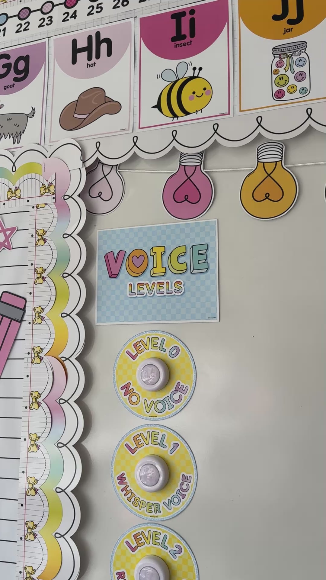 rainbow pastel voice level set 