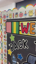 Load and play video in Gallery viewer, 90s teacher welcome back to school seasonal bulletin board set 
