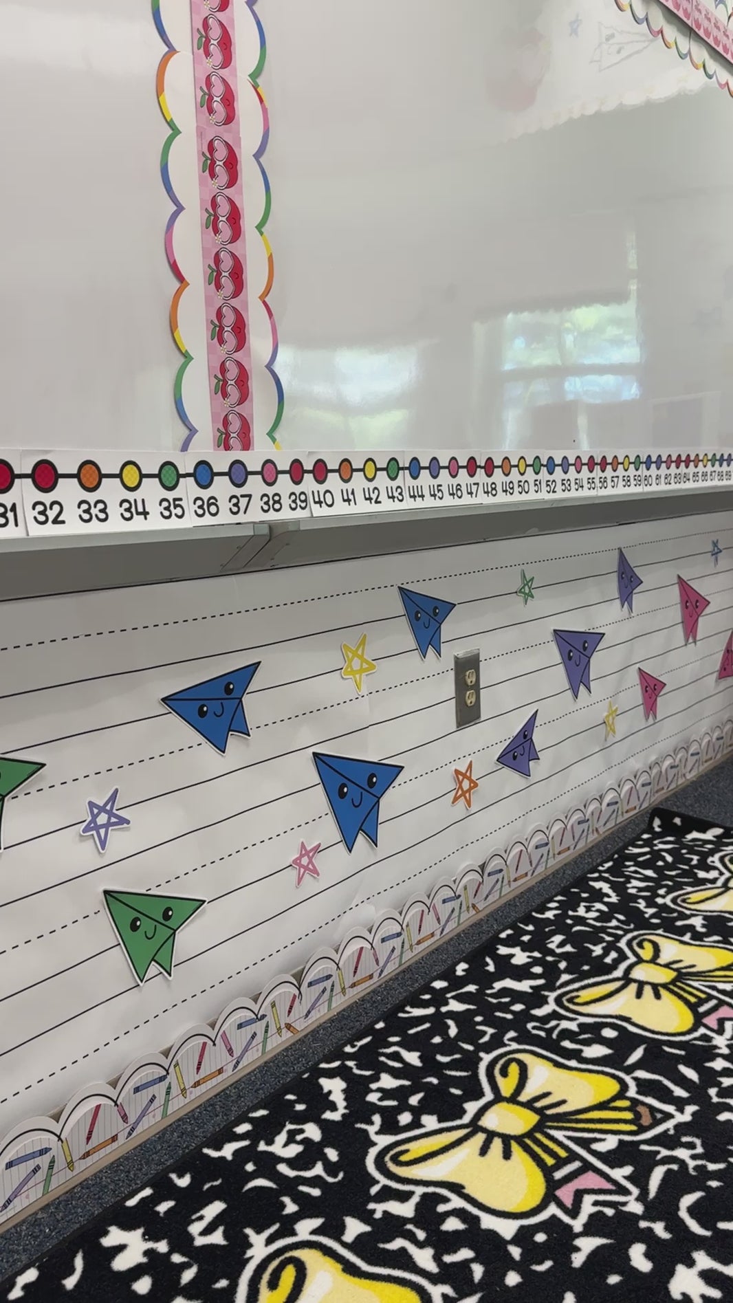 printable bright rainbow paper airplanes bulletin board cutouts 