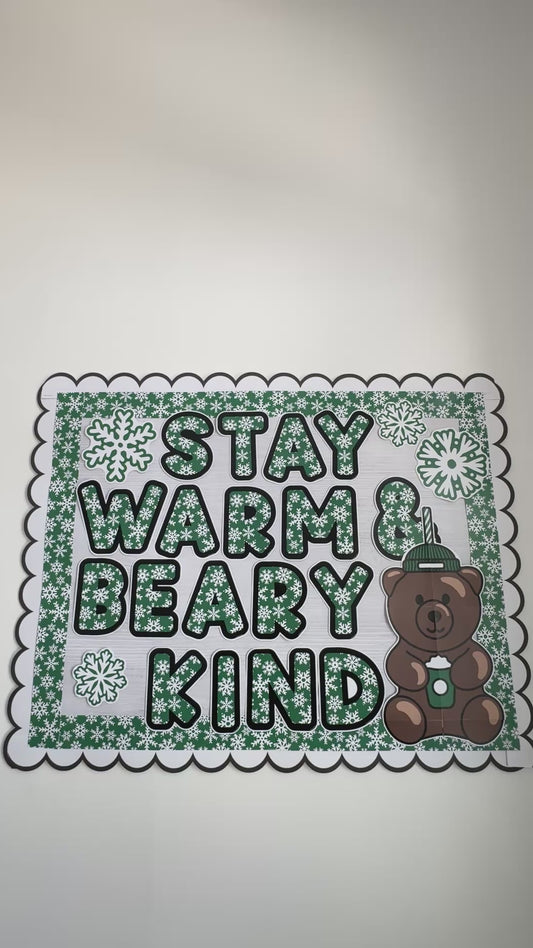 Printable Winter Beary Sweet Bearista Bulletin Board Set | Sweet Sips and Snowflakes