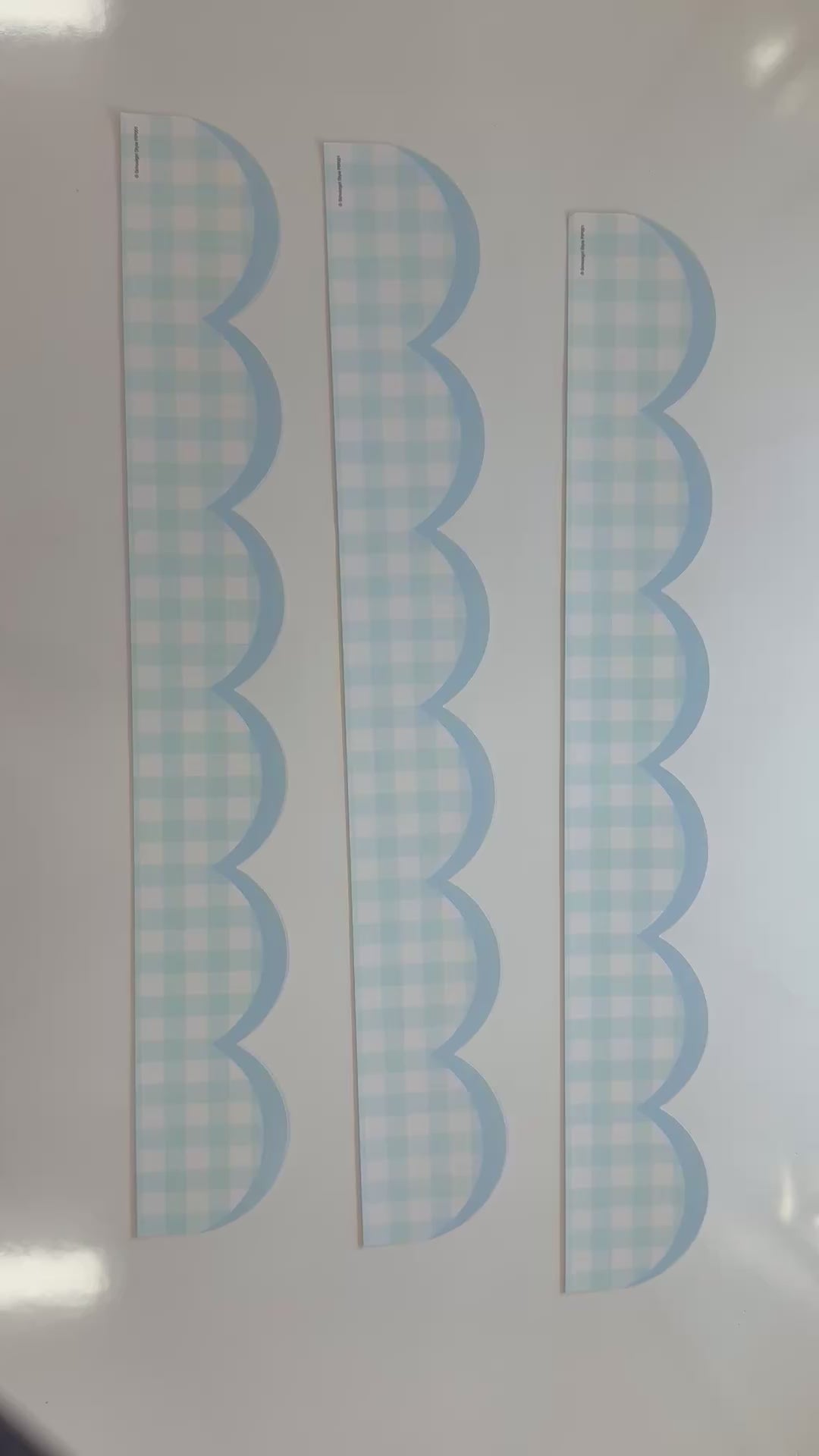 light blue and white gingham pastel border 