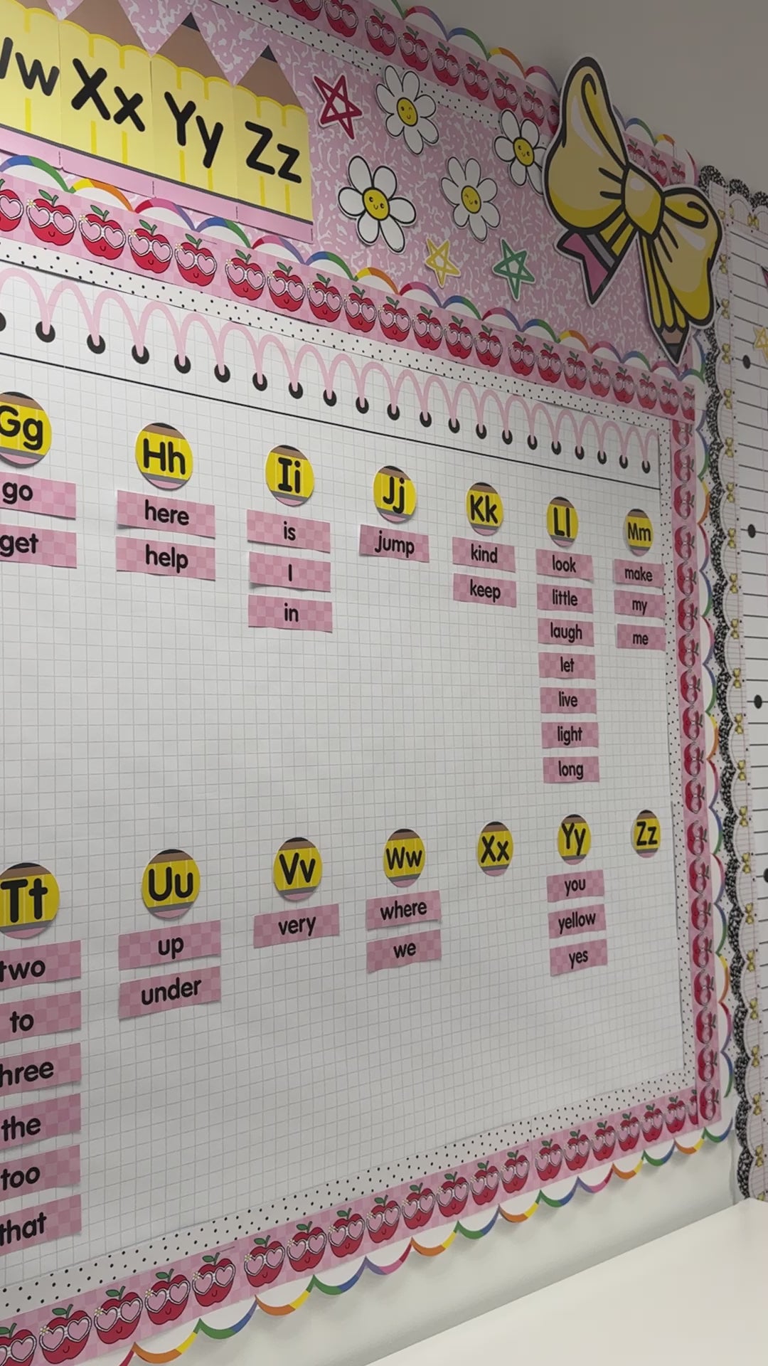 printable bright rainbow word wall bulletin board set 