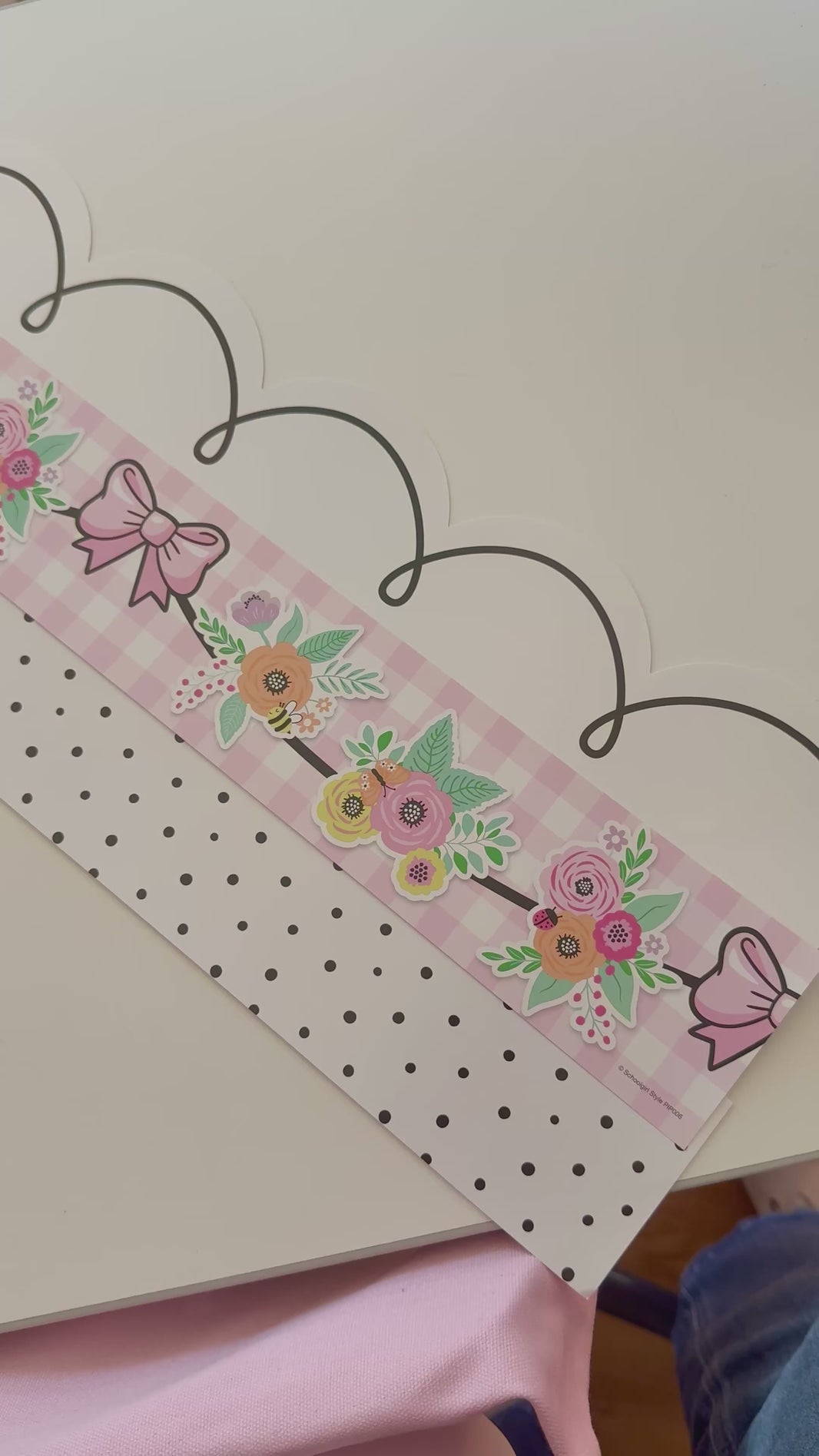 Favorite white border, garden party pastel border, dainty dot white and black border 