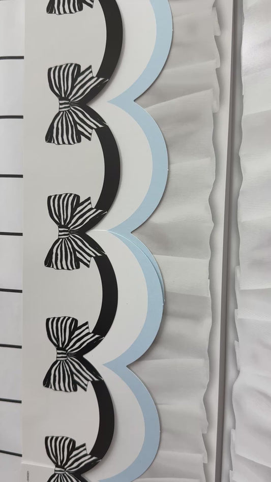 simply sweet black and white bow border