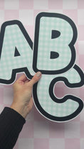 Load and play video in Gallery viewer, Printable Christmas Mint Gingham Uppercase Letters | Frosted School Days
