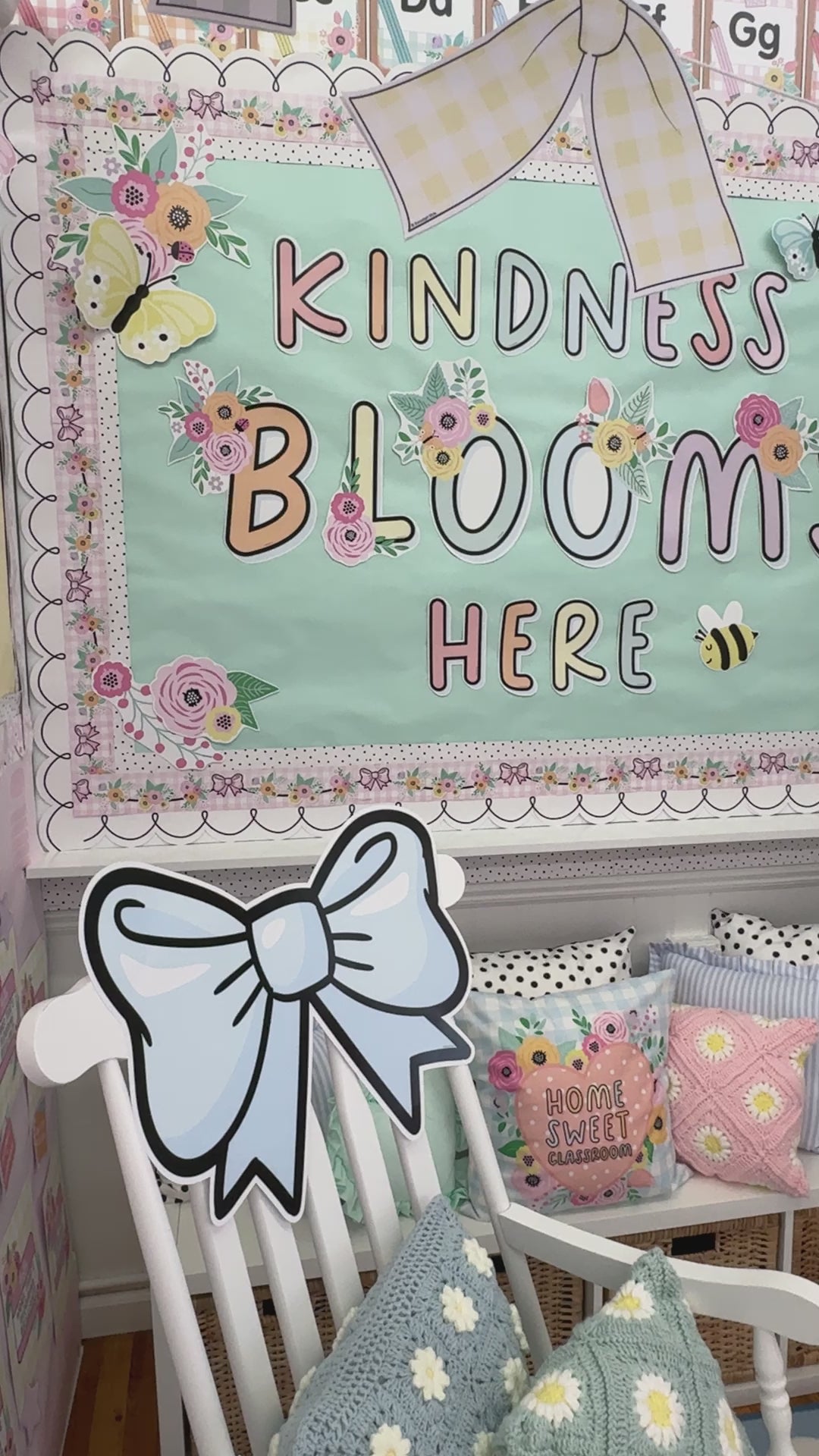 Kindness blooms here classroom headline 