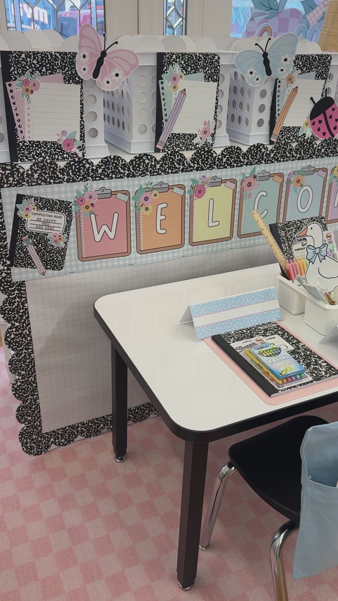 rainbow pastel welcome bulletin board set 