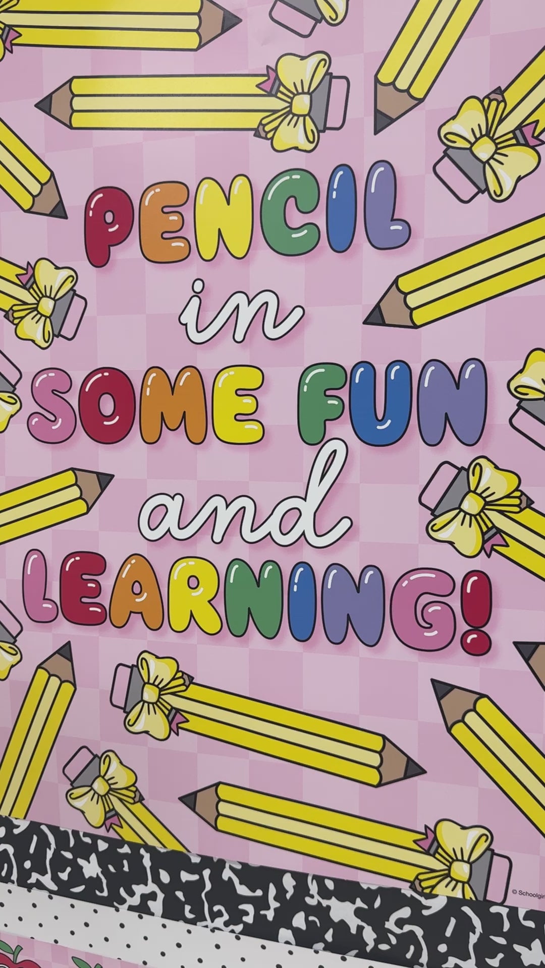Pencil in some fun bright rainbow classroom poster 