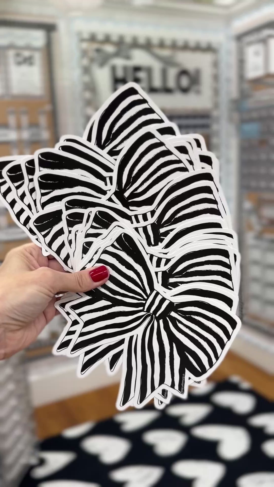 Classic Black and White Striped Bows Cutouts