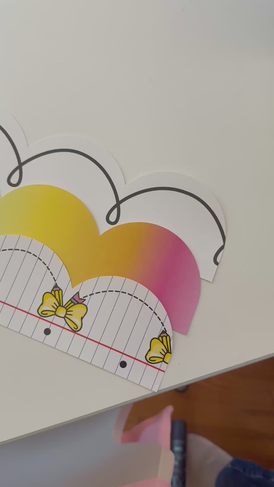 favorite white border, look on the bright side rainbow pastel border, study hall pencil bows border 