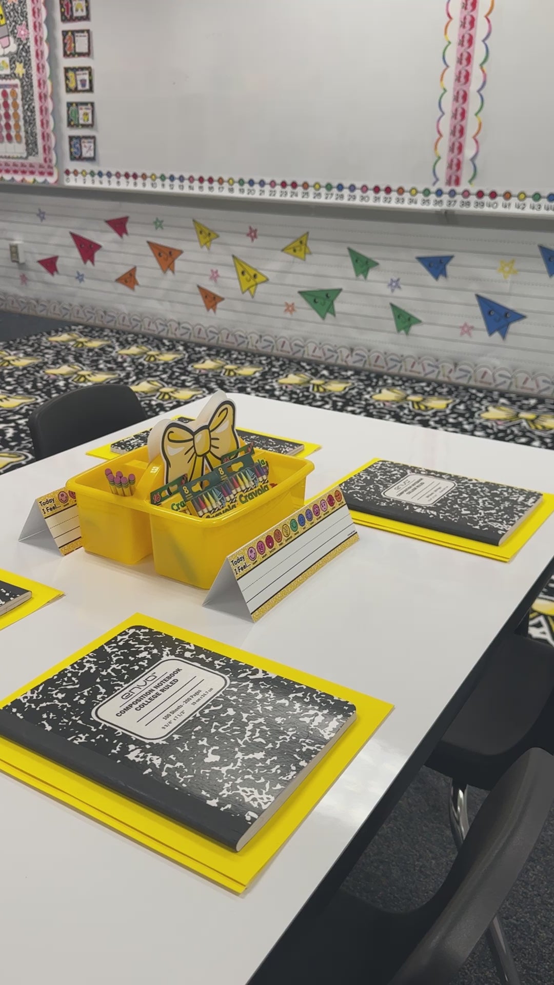 pencil bow sit spots classroom rug 