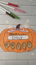 Load and play video in Gallery viewer, pumpkin name activity and craft
