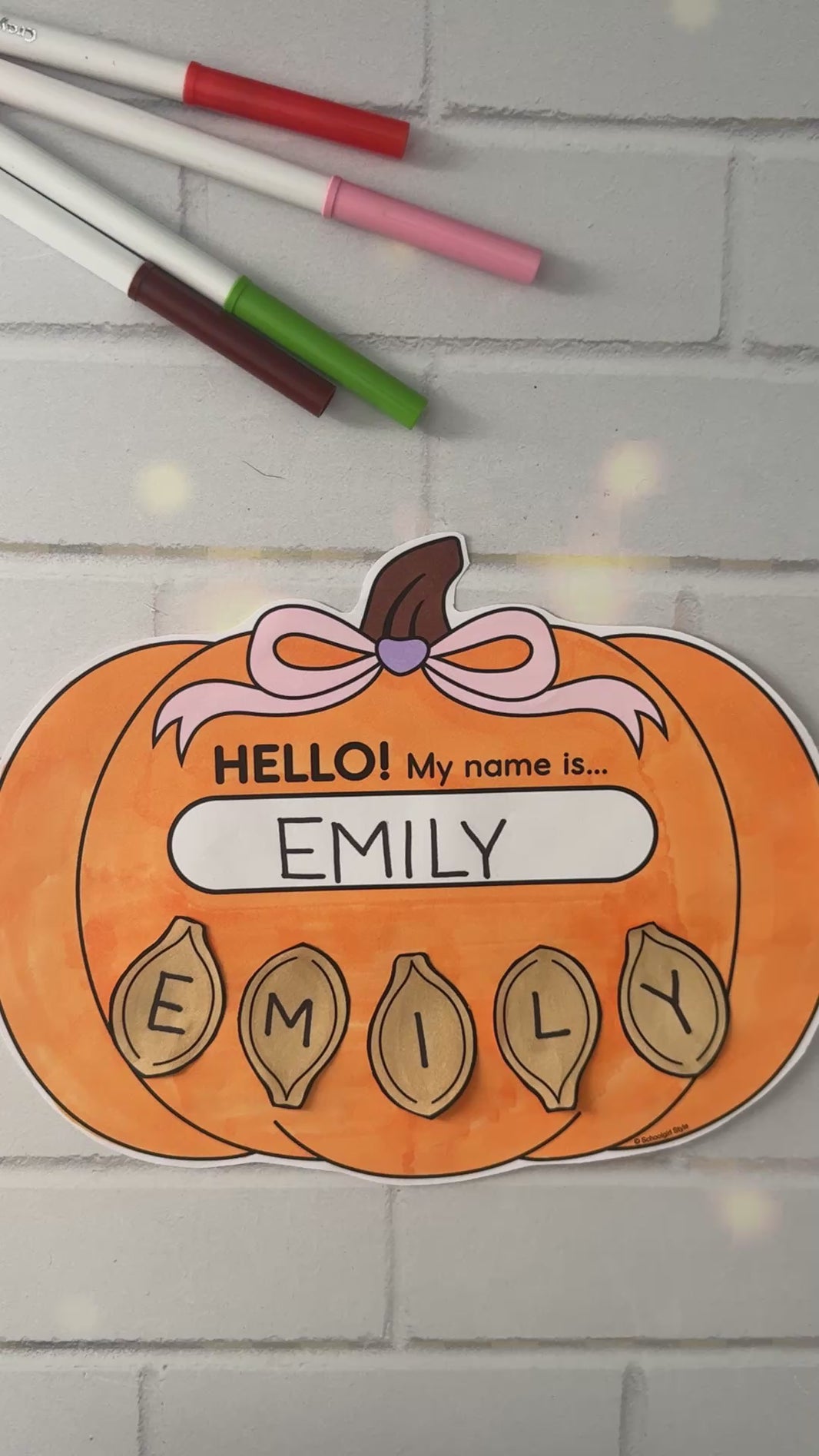 pumpkin name activity and craft