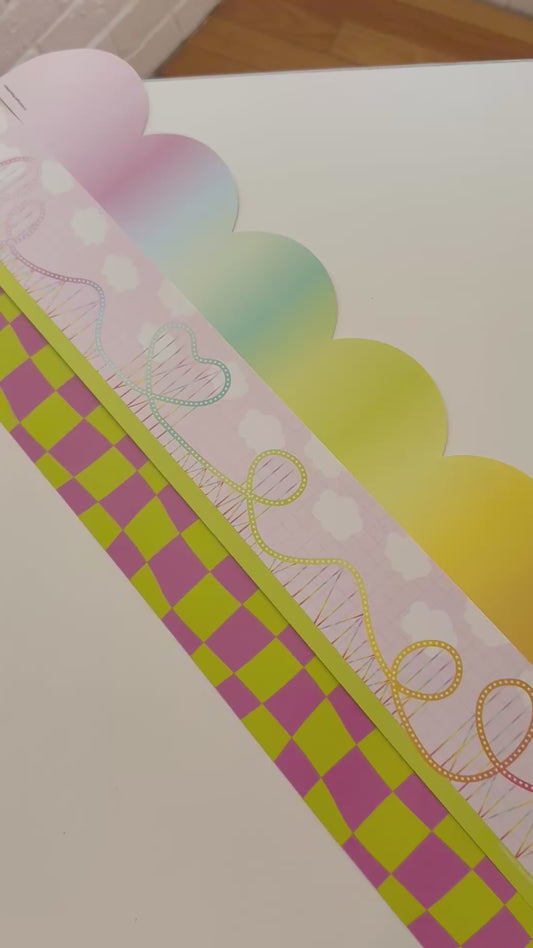 Look on the bright side rainbow pastel border, emotional rollercoaster rainbow pastel border, checkmate rainbow pastel border 