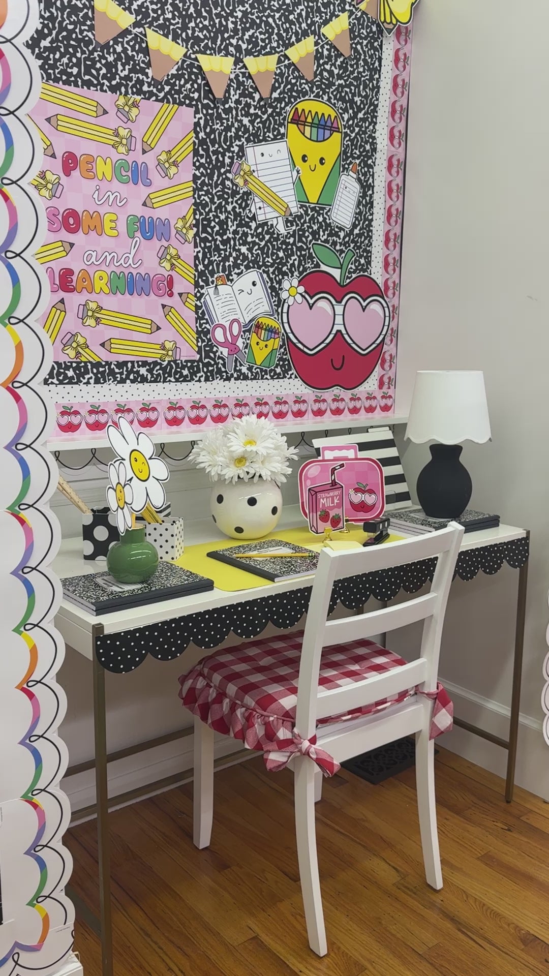 Bright rainbow lunchboxes bulletin board cutouts  