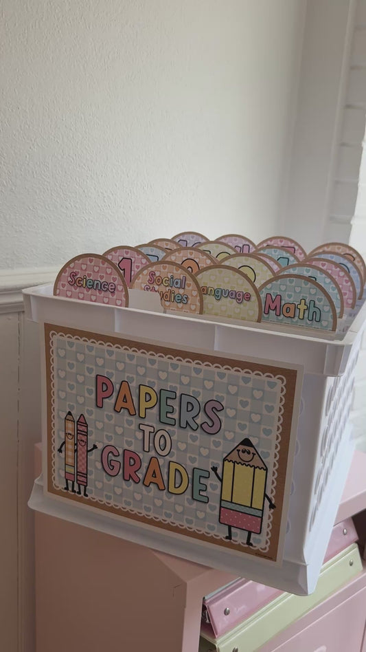 Printable Papers to Grade Folder & Pencil Labels | A Year In Pastel