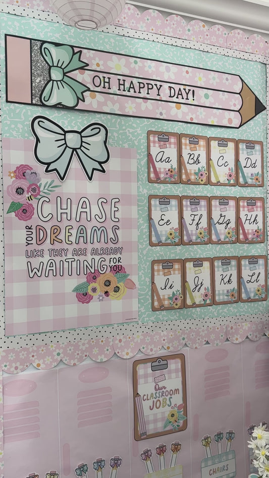 chase your dreams pastel classroom poster 
