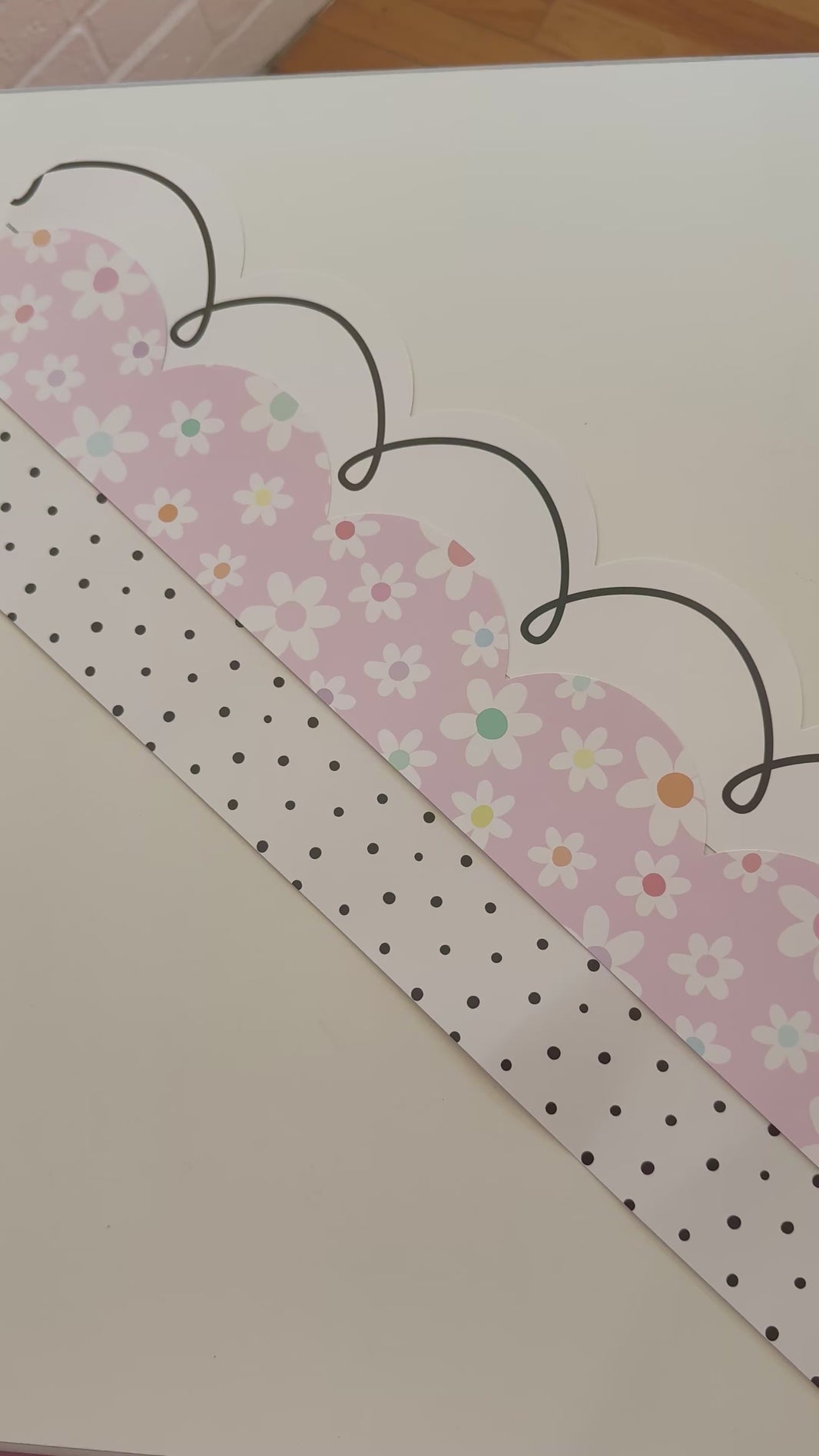 favorite white border, daisy dream pastel border, dainty dot white and black border