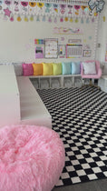 Load and play video in Gallery viewer, black and white checkerboard classroom rug 

