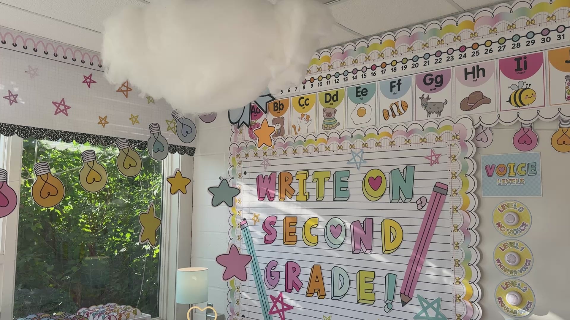 Write on second grade classroom headline