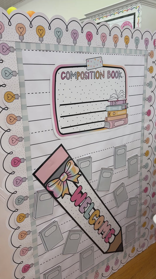 Pastel green book cutouts 