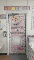 Load and play video in Gallery viewer, Spread kindness like wildflowers pastel classroom door decor 
