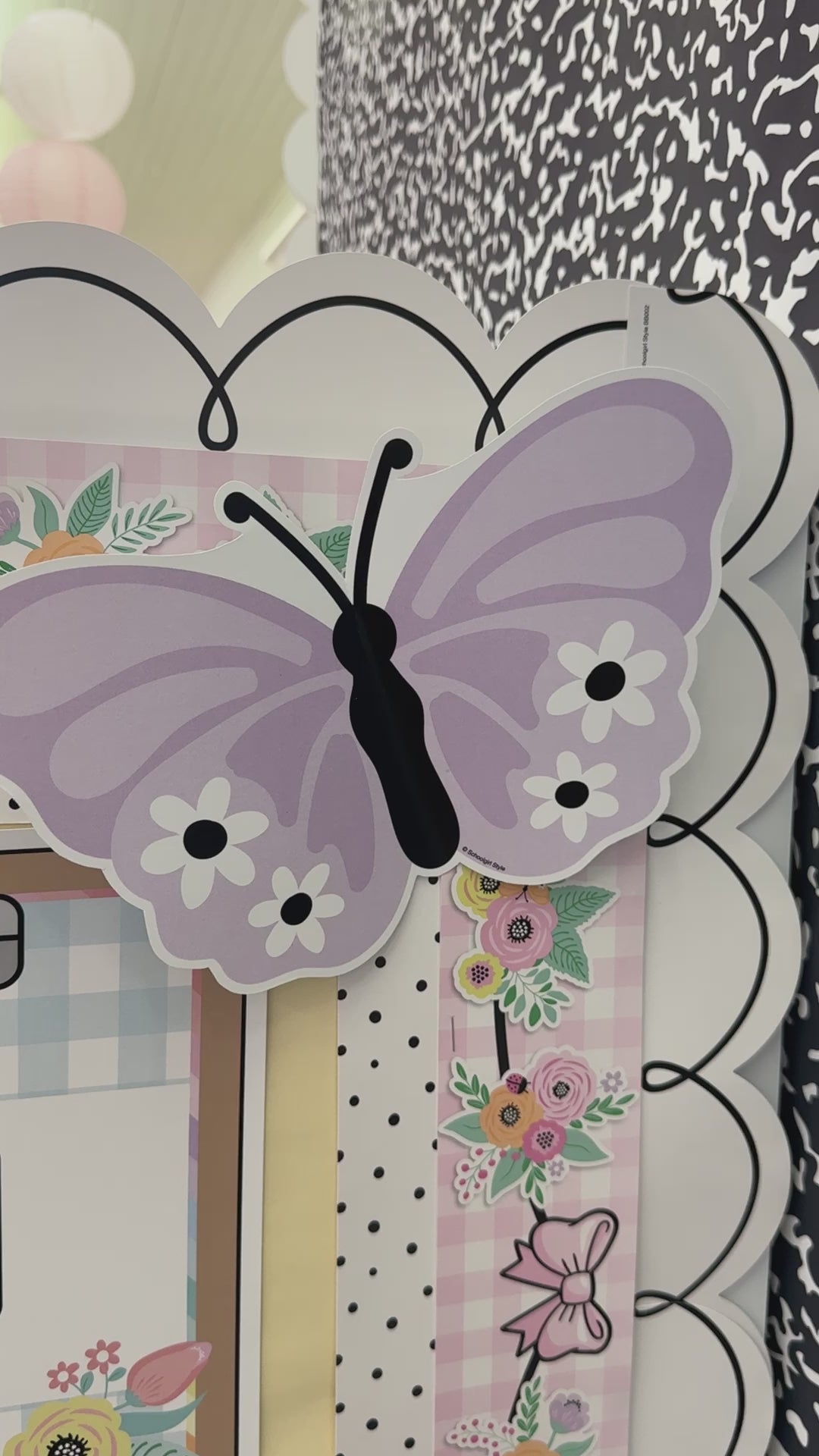 garden party pastel bulletin board border 