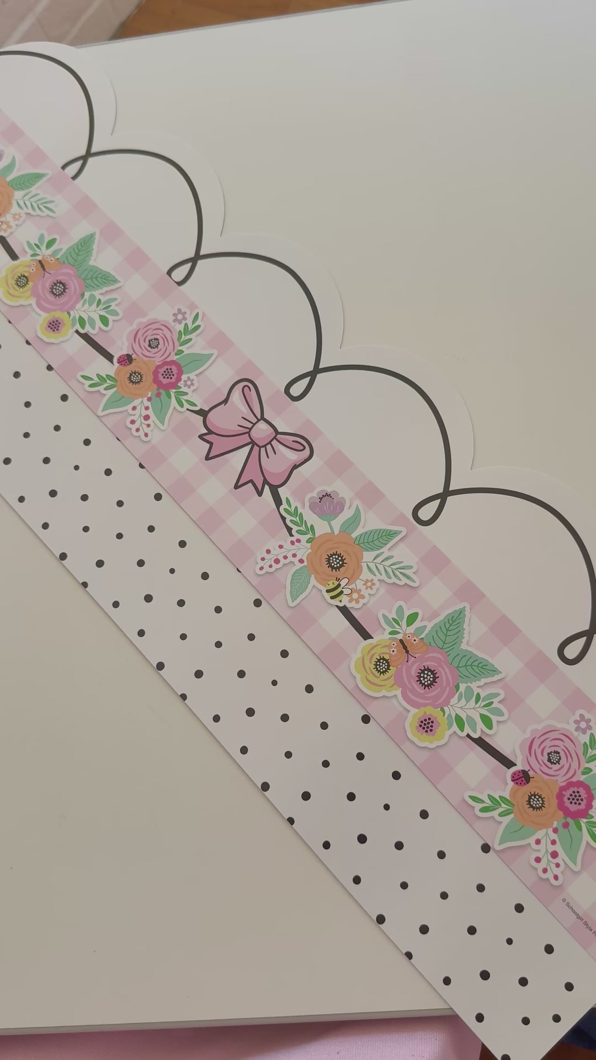 Favorite white border, garden party pastel border, dainty dot white and black border