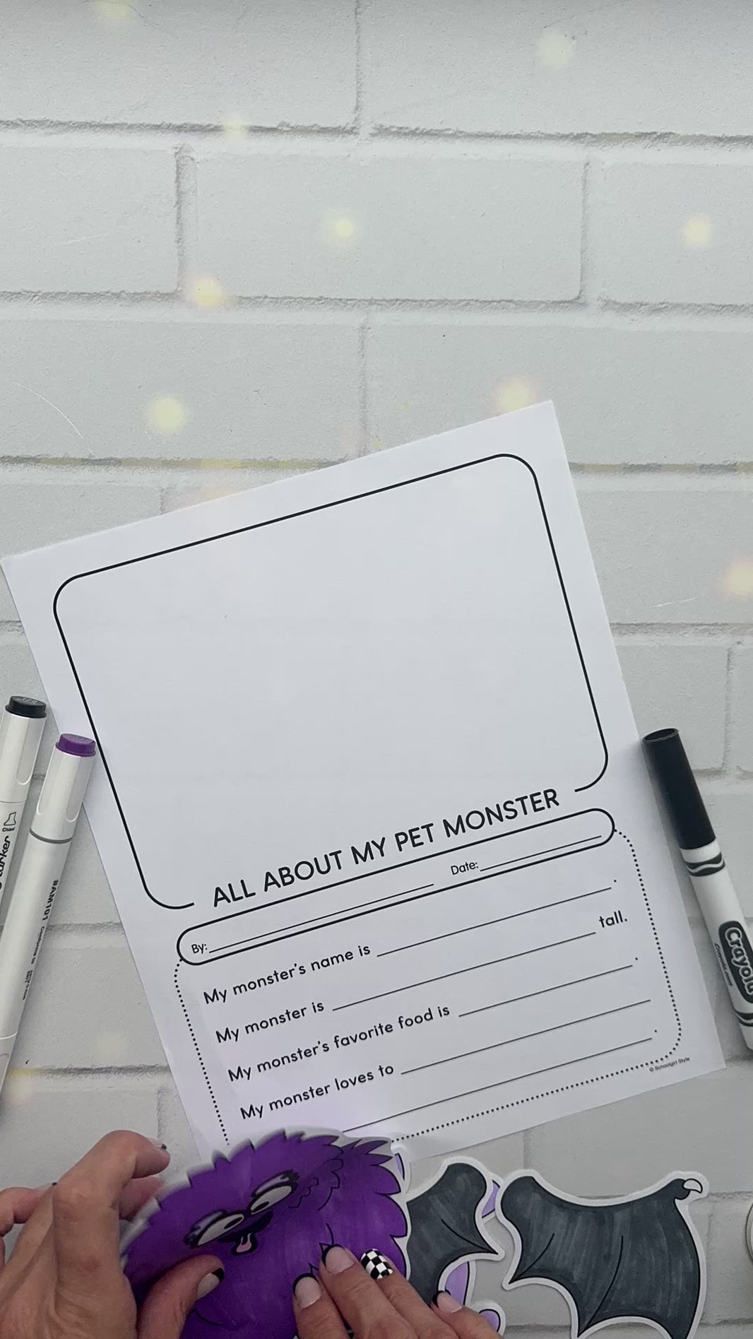 printable my pet monster writing activity