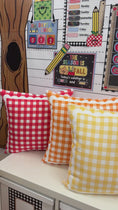Load and play video in Gallery viewer, 90s teacher gingham pillows
