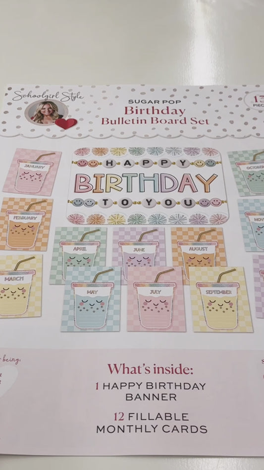 Birthday Bulletin Board Set | Sugar Pop