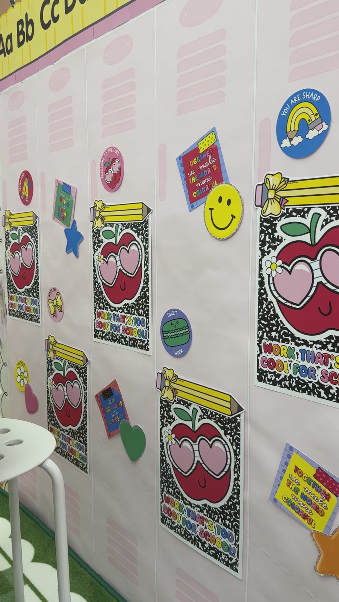 Bright rainbow retro stickers bulletin board cutouts 