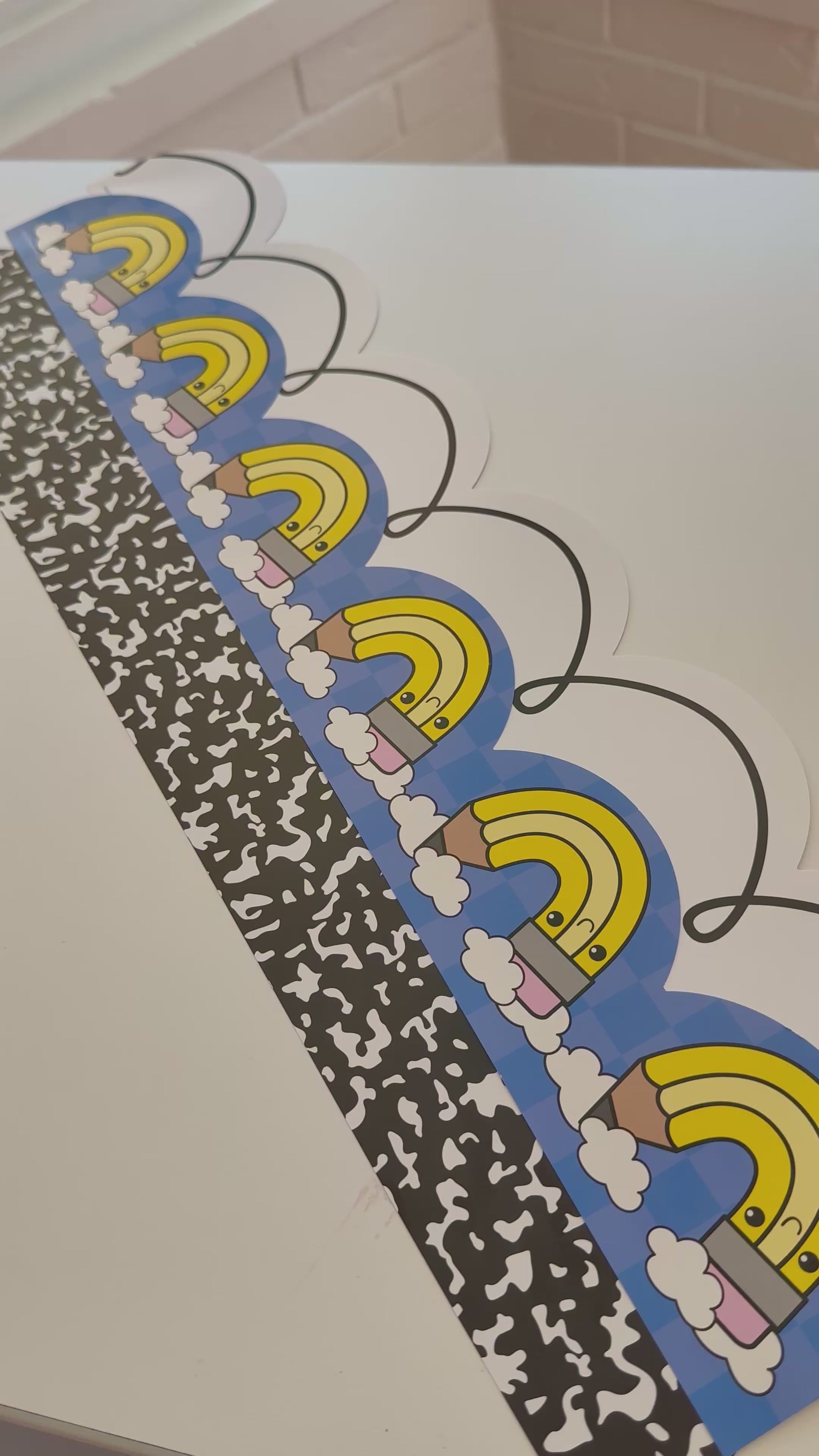 Favorite white border, number 2 pencil border, senior year composition notebook border