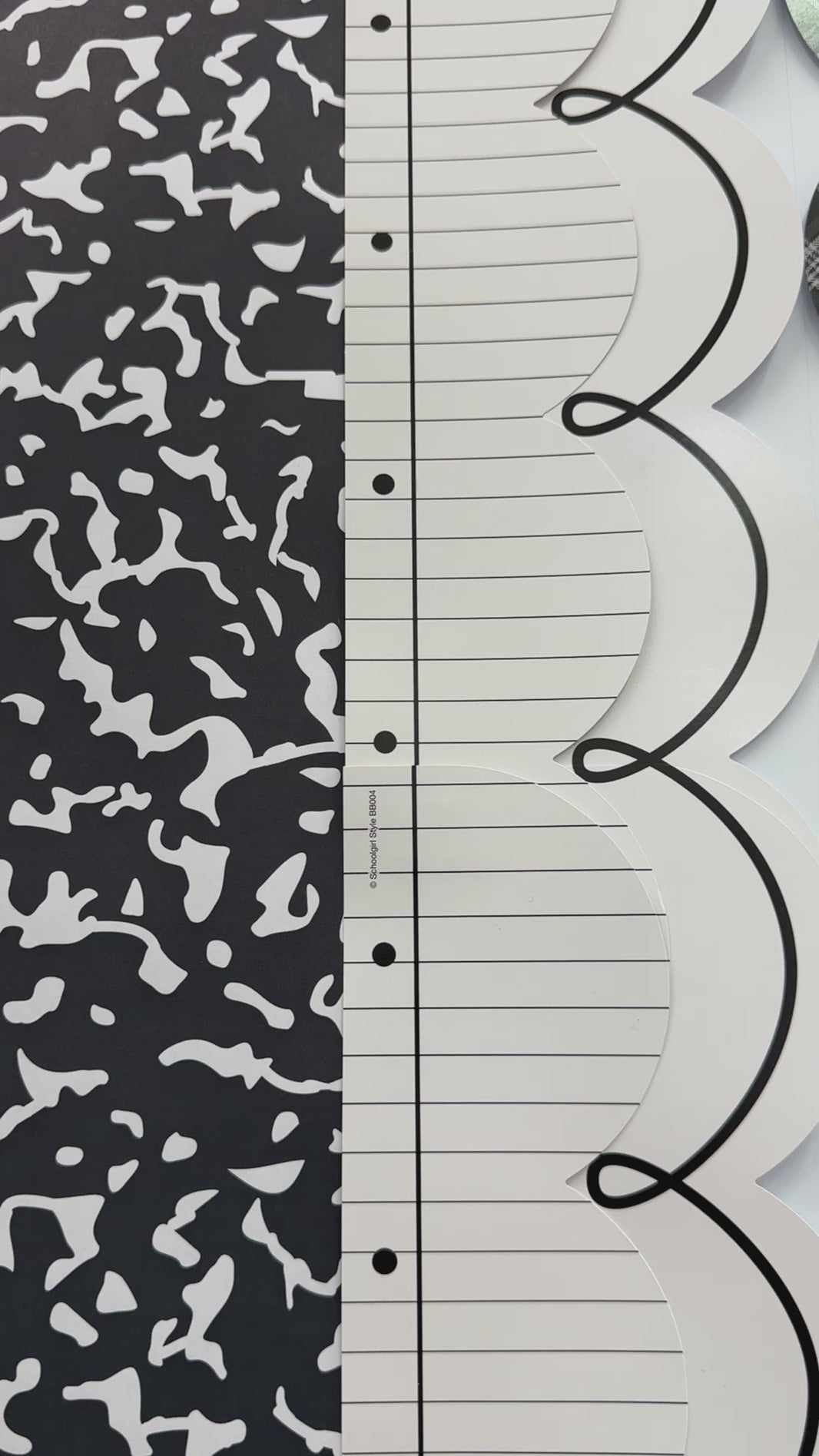 Black and white composition notebook, love letter paper, and favorite border bundle 