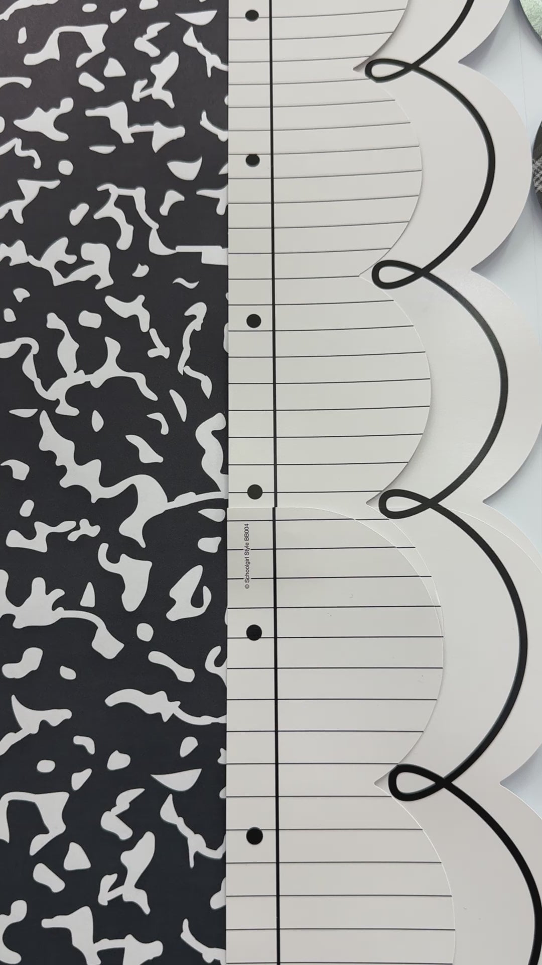 Black and white composition notebook, love letter paper, and favorite border bundle 