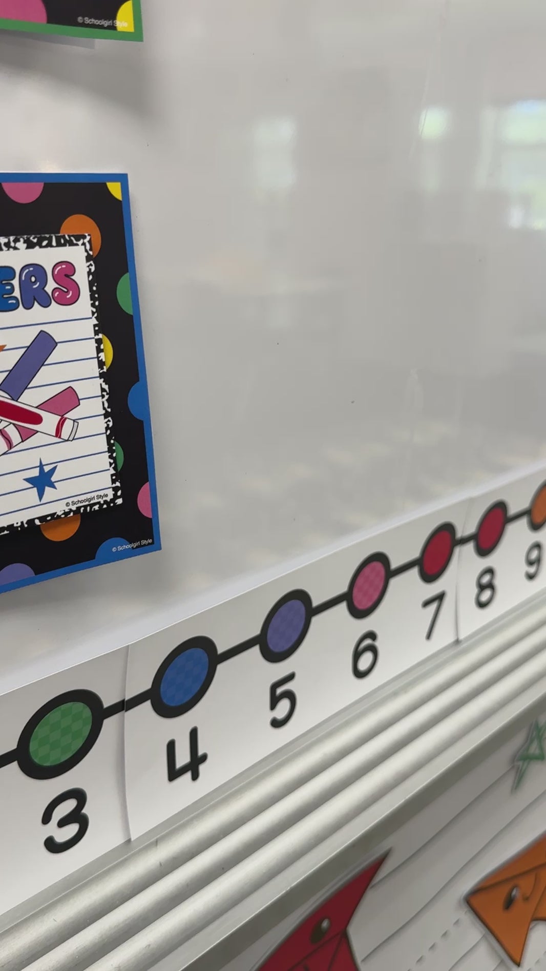 bright rainbow number line 0-135