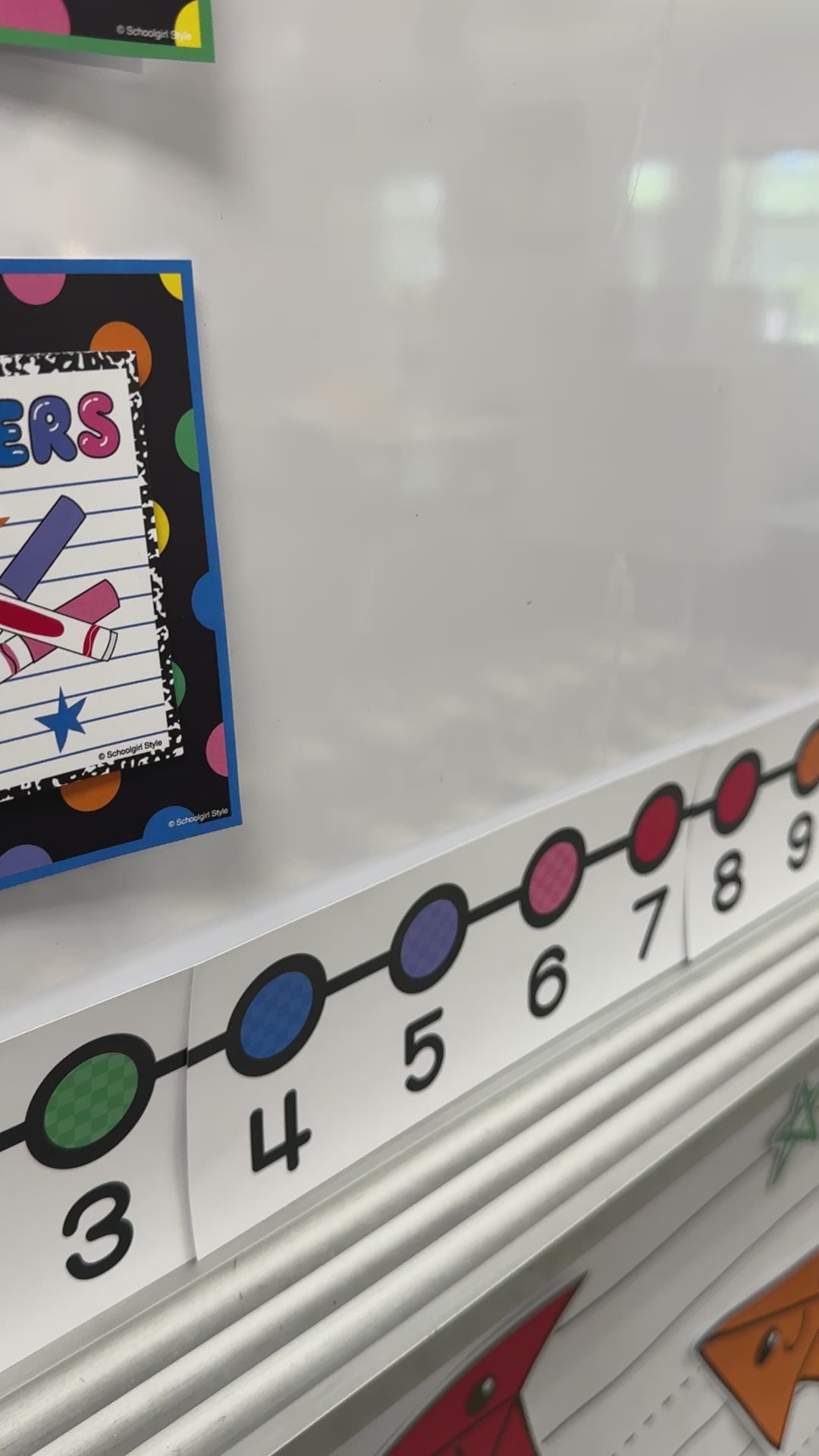 bright rainbow number line 0-135