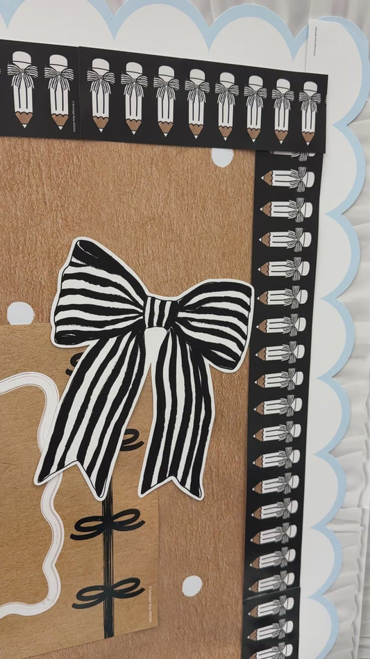 Printable Classic Black and White Pretty Pencils Border | Simply Sweet