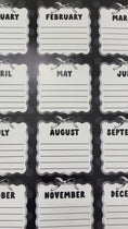 Load and play video in Gallery viewer, Black and white birthday chart poster with months 
