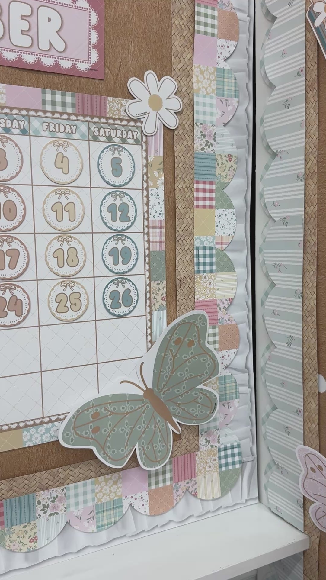 miss honey cottage classroom hand stitched with love border